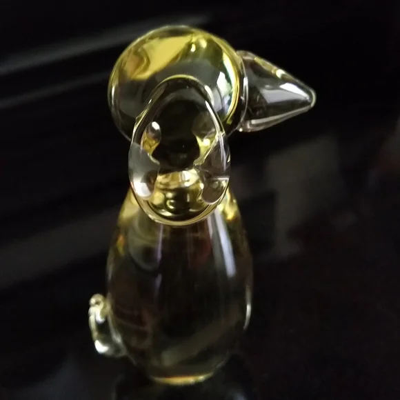 Vintage Miloslav Janku Czech Art Glass Dog Figurine Paperweight Citrine 4" - Picture 4 of 5